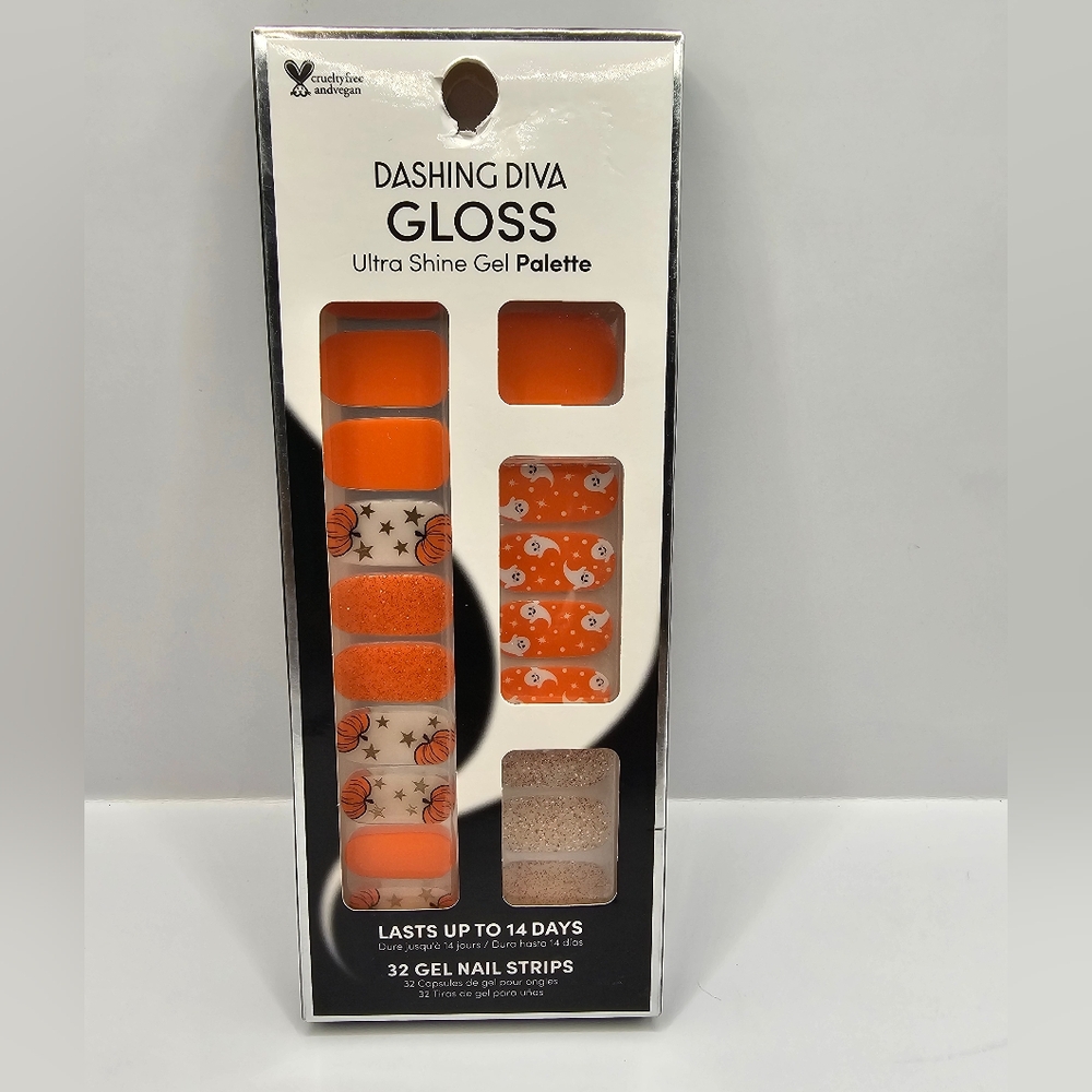 Dashing Diva Gloss Ultra Shine Gel Palette, 32 Strip Set GS514 Pumpkin Charm